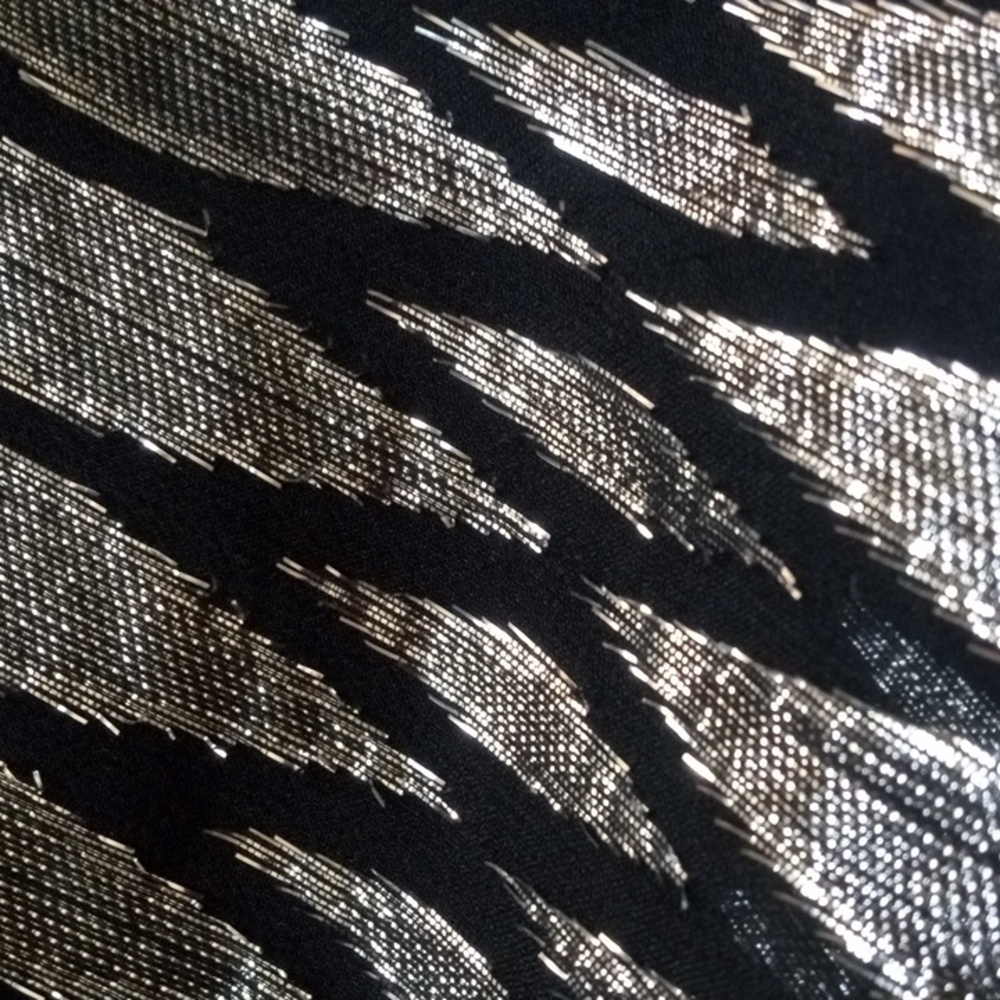 Halston Heritage silver and black metallic scarf neck dress - Picture 12 of 12